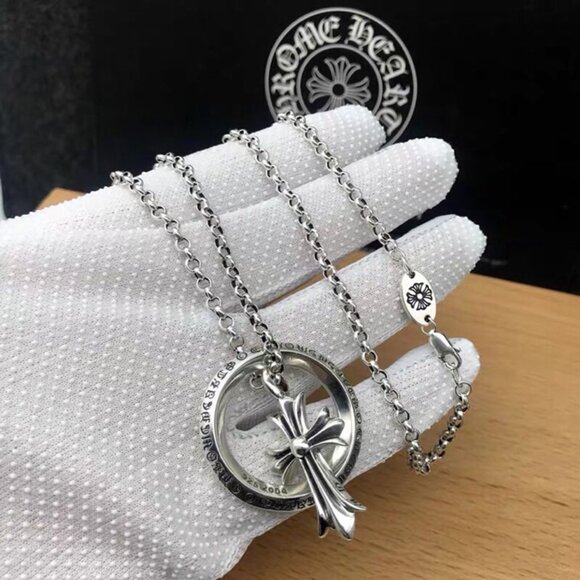 Chrome Hearts Cross Ring Sterling Silver 925 Necklace - Picture 2 of 2